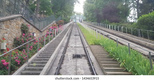 Nice Green View Taken From Montmartre Funicular In Paris 