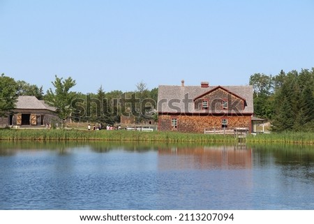 A nice house on the verge of a lake in the 