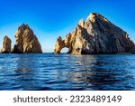 Nice image of the arch of Cabo San Lucas in the Gulf of California linking the sea of cuts with the Pacific Ocean at the land