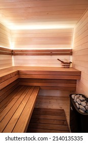 nice indoor sauna made of light wood