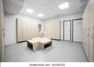 Nice Interior Of Changing Room In Gym