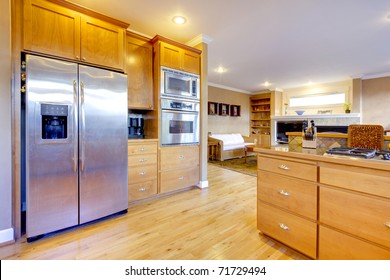 Nice Kitchen With Beautiful Wood.