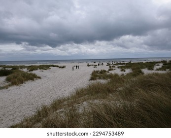 A nice landscape over a beach in a cloudy day