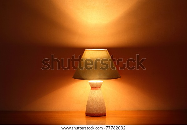 Nice Luminous Desk Lamp On Ginger Stock Photo Edit Now 77762032