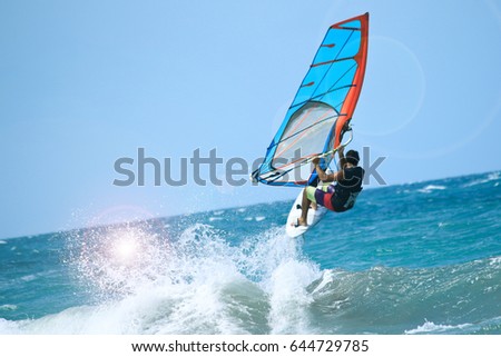 nice mail sportman windsurfer Foto d'archivio © 