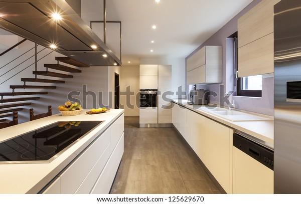 Nice Modern Loft View Kitchen Buildings Landmarks Interiors