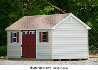 Nice New Gray Storage Shed Roof Door Window White Elegant Modern