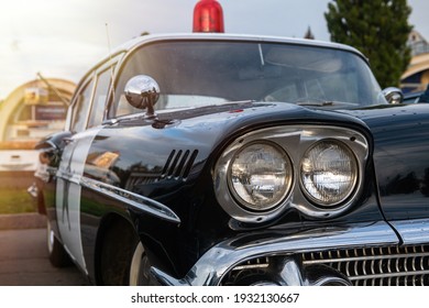 Nice Police Chevrolet 1955 Old Car At Old Car Land Festival Kiev Ukraine October 2018