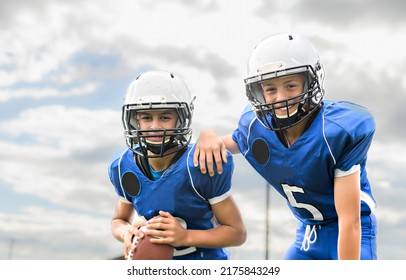 The Nice Portrait of two Americans Football Player together - Powered by Shutterstock