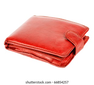 Nice Red Womans Wallet Isolated On White