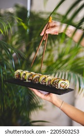 Nice Serving Of Sushi. Asian Food. Food Photography