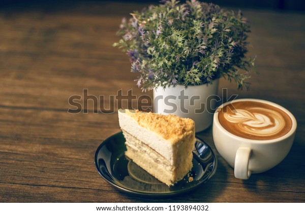 Nice Set Coffee Cake Morning Stock Photo Edit Now 1193894032