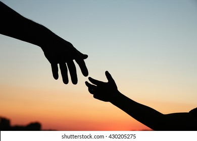 Nice Silhouette Parent And Child Hands