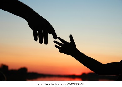 Nice Silhouette Parent And Child Hands