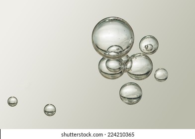 Nice Small Air Bubbles Over A Blurred Background