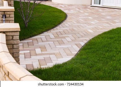 Nice Small Tilled Garden Pathway Entrance To A House, UK.