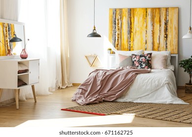 Nice And Stylish Bedroom In Warm Colors