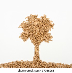 Nice Tree Of Wood Pellet On White Background