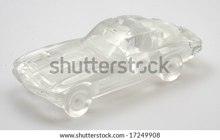 A nice view of a crystal replica of a Corvette