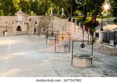 nice view of Five Wells Square in the city of Zadar
