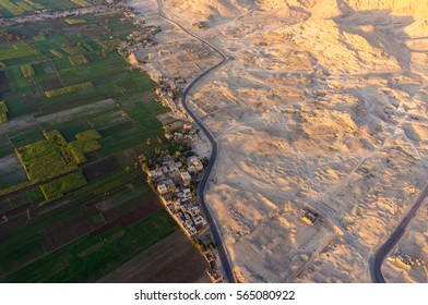 A Nice View From Hot Air Balloon In Luxor Egypt