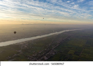 A Nice View From Hot Air Balloon In Luxor Egypt