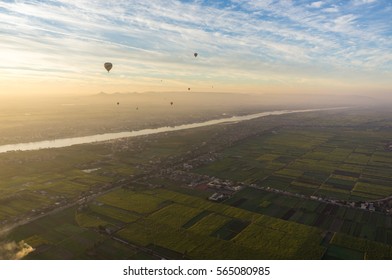 A Nice View From Hot Air Balloon In Luxor Egypt