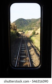 Nice View Railway  Look Pass The Train Window At Japan