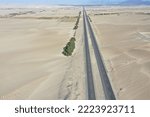 Nice view of Road in the desert in the north of the Peru