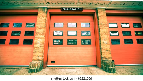 Nice Vintage Toned Image Of A Fire Station In The UK