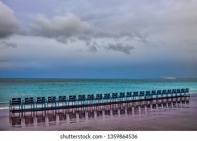 Nice In Winter With Empty Chair Row, France