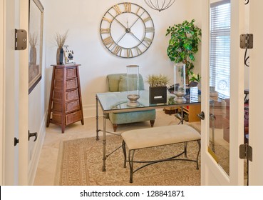 Nicely Decorated Den, Home Office In A Luxury Home.