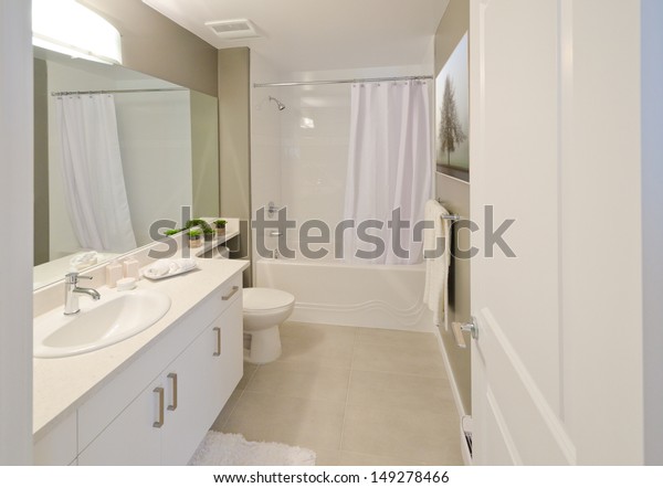 Nicely Decorated Modern Washroom Bathroom Toilet Stock Photo Edit
