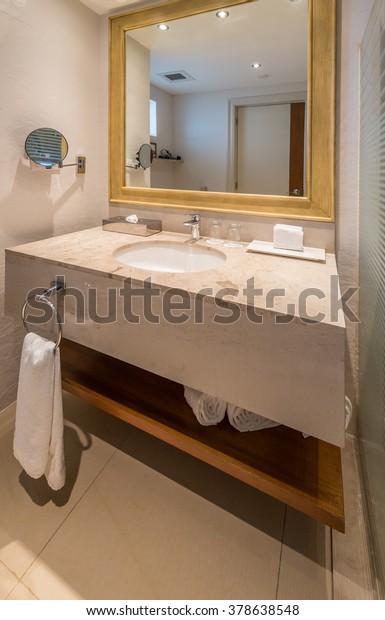 Nicely Decorated Modern Washroom Bathroom Luxury Stock Image