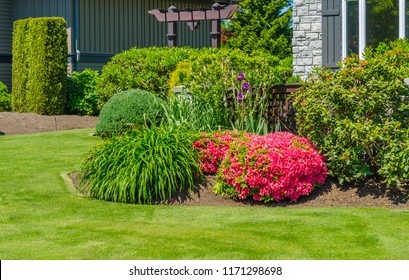 Nicely Trimmed Bushes Front House Landscape Stock Photo 1171298698 ...