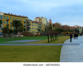 Nice/Provance/France - 15-01-2015: Street Photo Of Boulevard Jean Jaurès. Nice France.