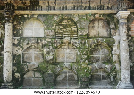 Niche brick wall pattern at Paco park, Philippines