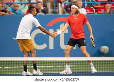 Nick Kyrgios And Stefanos Tsitsipas (GRE) Fell To Juan Sebastian Cabal And Robert Farah (COL) At The Citi Open Tennis Tournament In Washington DC On July 29, 2019