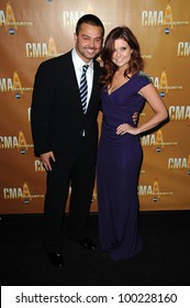 Nick Swisher And Joanna Garcia At The 44th Annual CMA Awards, Bridgestone Arena, Nashville, TN.  11-10-10