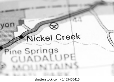 Nickel Creek. Texas. USA On A Map