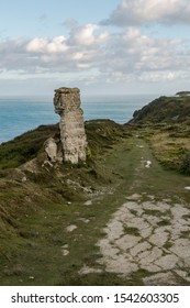 Nicodemus Knob, 30-feet Pillar Of Portland Stone, On The Isle Of Portland, Jurassic Coast, Dorset, Uk.