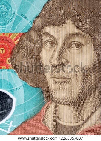 Nicolaus Copernicus a portrait from money - Polish zloty