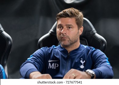 Nicosia, Cyprus - Semptember 26, 2017: Coach Of Tottenham Mauricio Pochettino During The UEFA Champions League Game Between APOEL VS Tottenham Hotspur
