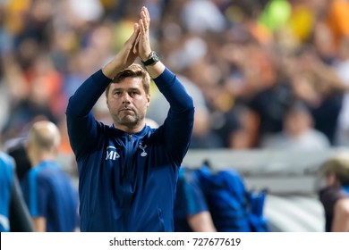 Nicosia, Cyprus - Semptember 26, 2017: Coach Of Tottenham Mauricio Pochettino During The UEFA Champions League Game Between APOEL VS Tottenham Hotspur
