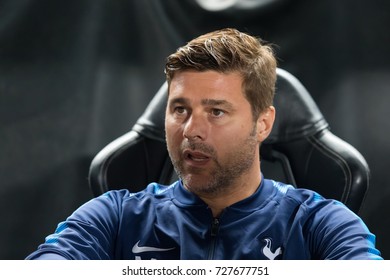 Nicosia, Cyprus - Semptember 26, 2017: Coach Of Tottenham Mauricio Pochettino During The UEFA Champions League Game Between APOEL VS Tottenham Hotspur
