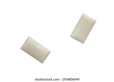 Nicotine Chewing Gum On A White Background. 
Nicotine Chewing Gums To Help Stop Smoking.