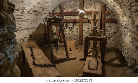 Niedzica, Poland. 09/10/2020. Torture chamber in Dunajec Castle, Niedzica.