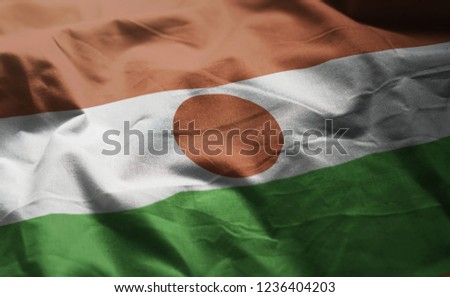 Niger Flag Rumpled Close Up 