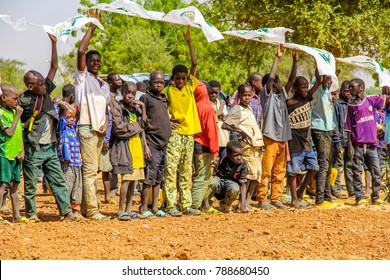 Niger, Niamey - December 20, 2017: Happy African Children