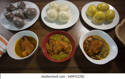 Nigeria Amala, Eba And Pounded Yam Food 